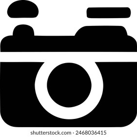 Minimalist Monochrome Camera Icon - A Simplistic Thematic Representation.