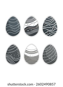 Minimalist Monochrome Easter Egg Set