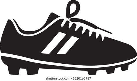 Logotipo vetor de sapato de futebol monocromático minimalista