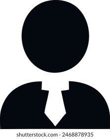 Minimalist Monochrome Human Profile Icon - Digital Avatar Representation