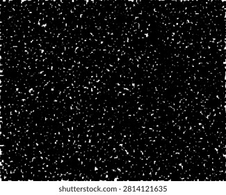 Minimalist monochrome vector pattern featuring fine starry constellation texture, asphalt stipple effect, and dark television static surface design