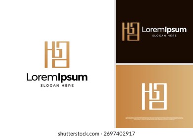 Minimalist monogram badge logo design template