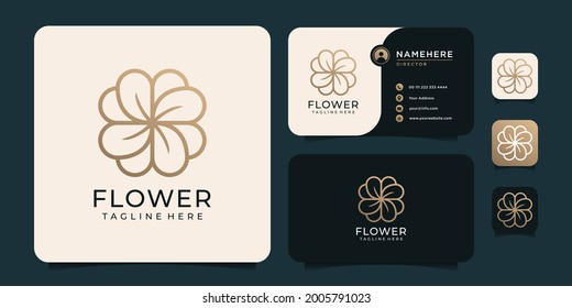 Minimalist monogram flower fashion beauty logo boutique spa yoga fashion. Logo can be used for icon, brand, identity, symbol, luxury, wedding, meditation, and ornament