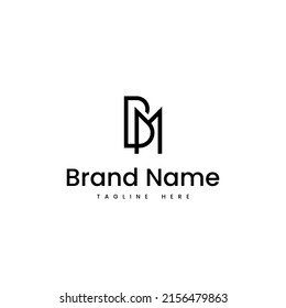 Plantilla de logotipo de carta de monograma para BM minimalista
