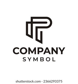 Diseño de logotipo de letra de monograma P minimalista para su identidad de marca