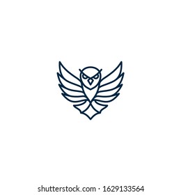 Minimalist Monoline Flying Owl Logo Designs