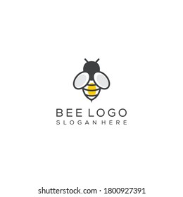 ilustración vectorial del icono de la abeja de línea monolínea minimalista