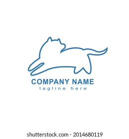 minimalist monoline line art outline dog or the like logo icon template vector illustration