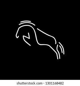 minimalist monoline lineart outline jumping horse icon logo template - Vector