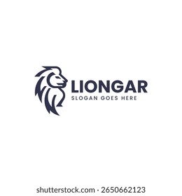 Minimalist Monoline Lion Head Logo Design