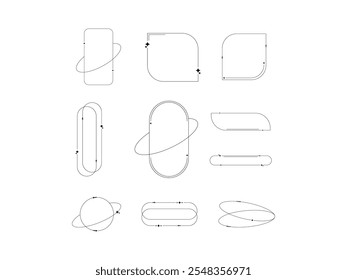 Minimalist Monoline Shape Element Set