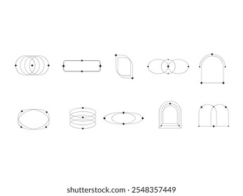 Minimalist Monoline Shape Element Set