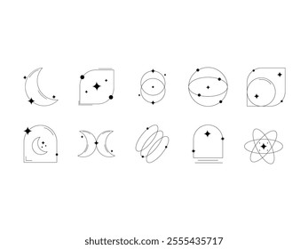 Minimalist Monoline Shape Element Set