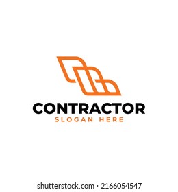 Minimalist monoline style logo concept for contractor