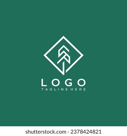logotipo inicial del árbol monológico minimalista