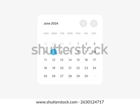 Minimalist monthly calendar for scheduling apps