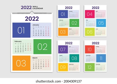 Minimalist monthly date planner calendar for 2022, desk calendar, monthly planner