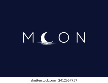 Plantilla vectorial de diseño de logotipo de luna minimalista