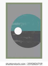 Minimalist Moon Over Abstract Horizon
