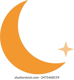 Minimalist moon and star icon