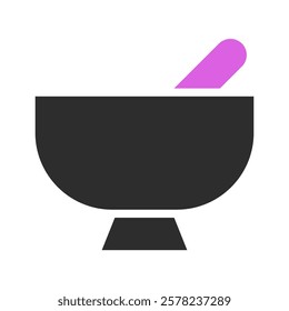 Minimalist Mortar and Pestle graphic element design