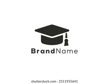 Logotipo minimalista do mortarboard. Logotipo de boné de educação de estilo moderno