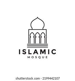 diseño del logotipo del icono de la cúpula de la mezquita minimalista