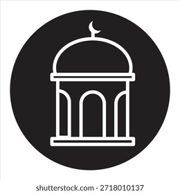 Un icono minimalista de la cúpula de la mezquita que simboliza la fe islámica y los lugares de culto.