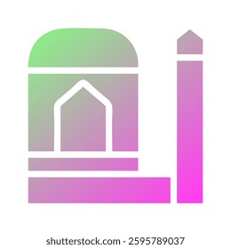 Minimalist Mosque Icon with Vibrant Gradient