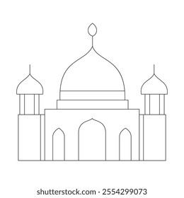 Minimalist Mosque Line Art Illustration