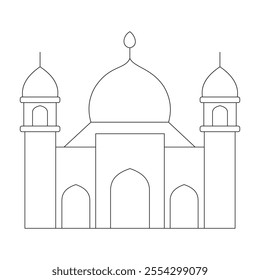 Minimalist Mosque Line Art Illustration