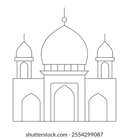 Minimalist Mosque Line Art Illustration