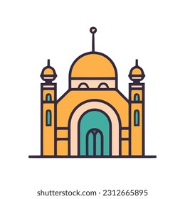 minimalist mosque logo icon line art template