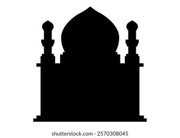 Minimalist Mosque Silhouette Vector on White Background