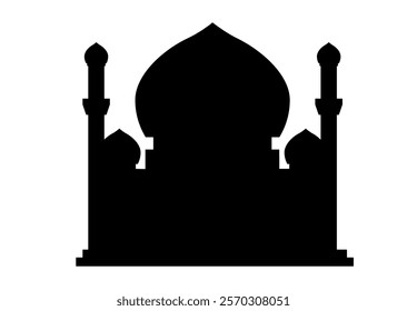 Minimalist Mosque Silhouette Vector on White Background