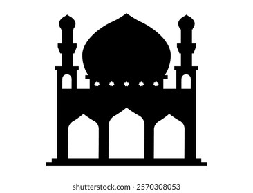 Minimalist Mosque Silhouette Vector on White Background