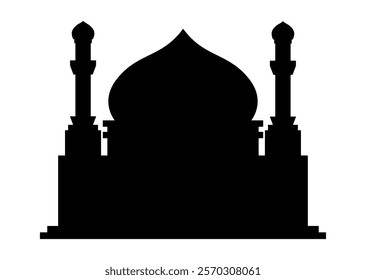 Minimalist Mosque Silhouette Vector on White Background