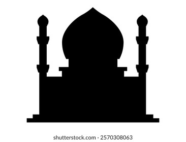 Minimalist Mosque Silhouette Vector on White Background