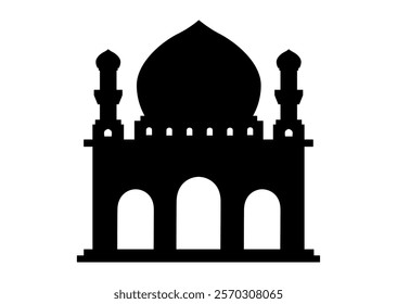 Minimalist Mosque Silhouette Vector on White Background