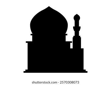 Minimalist Mosque Silhouette Vector on White Background