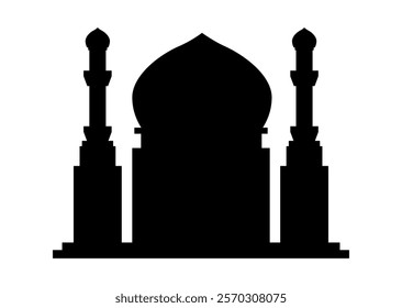 Minimalist Mosque Silhouette Vector on White Background