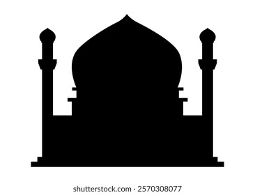 Minimalist Mosque Silhouette Vector on White Background