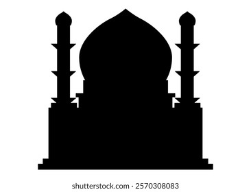 Minimalist Mosque Silhouette Vector on White Background