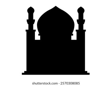 Minimalist Mosque Silhouette Vector on White Background