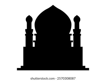 Minimalist Mosque Silhouette Vector on White Background