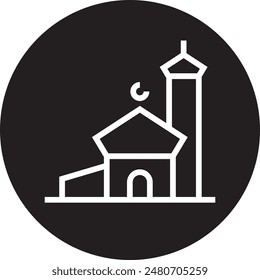 Minimalist Mosque Vector Icon Illustration