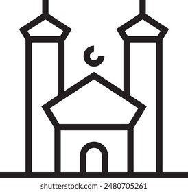 Minimalist Mosque Vector Icon Illustration