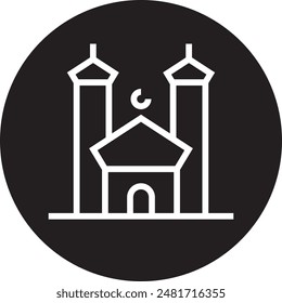 Minimalist Mosque Vector Icon Illustration