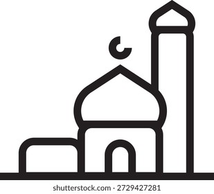Minimalist Mosque Vector Icon Illustration