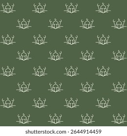 Minimalist Mosque Vector Islamic Seamless Pattern